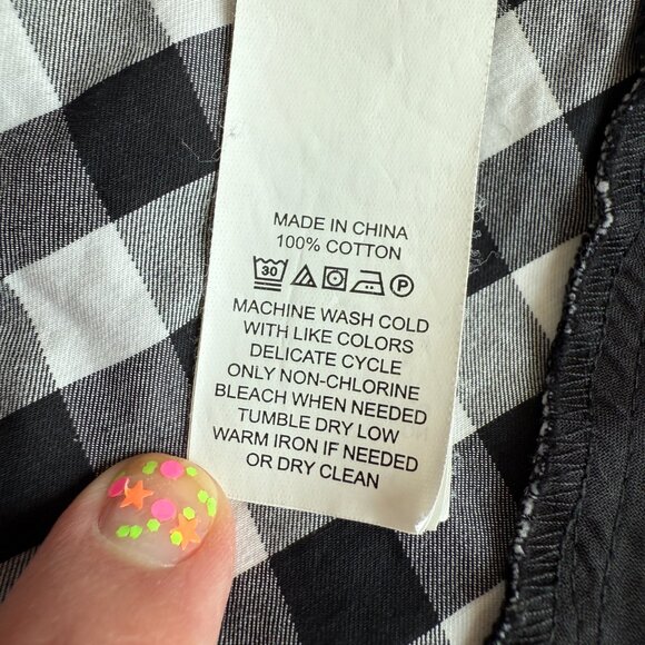 Black and White Gingham Kate Spade Fiorella Fit-and-Flare Dress — Sz 6 - Picture 7 of 9